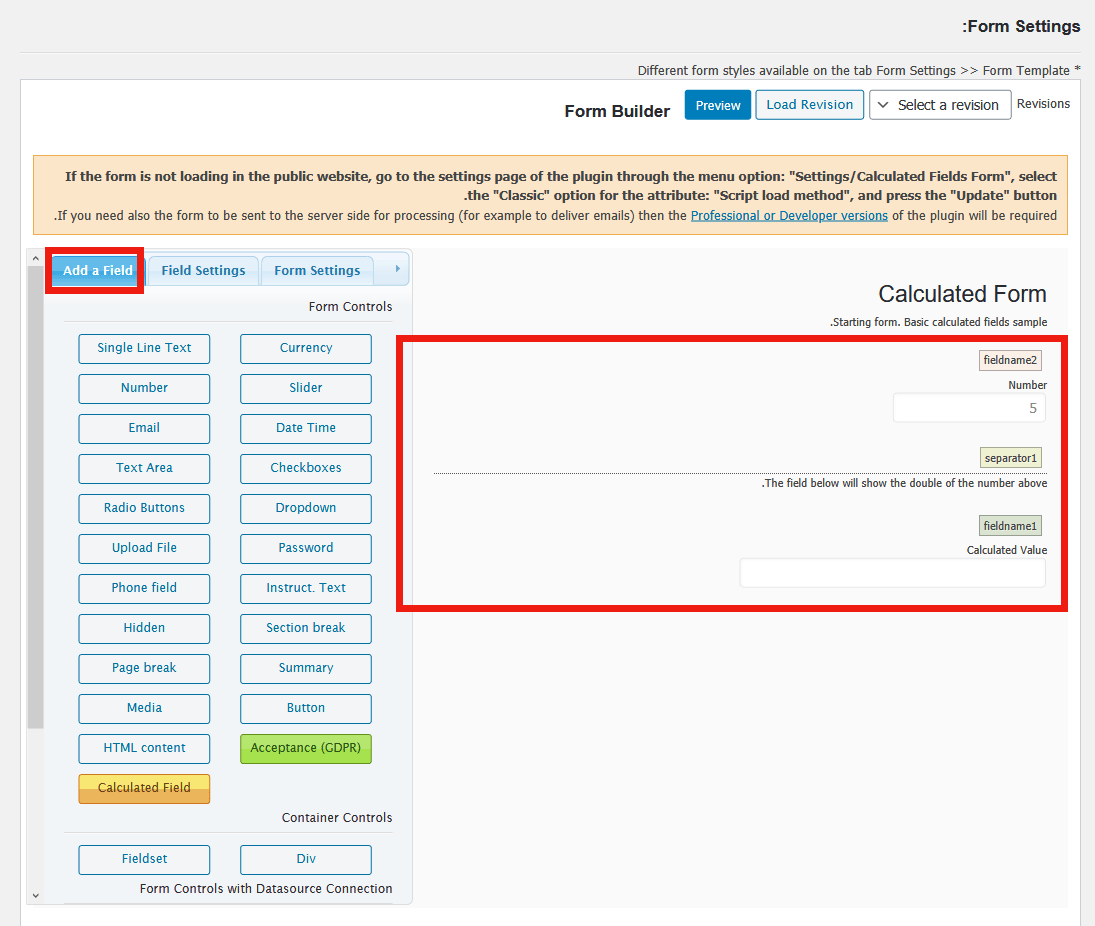 Calculated Fields Form افزونه ساخت فرم های محاسباتی در وردپرس - مدیر وردپرس